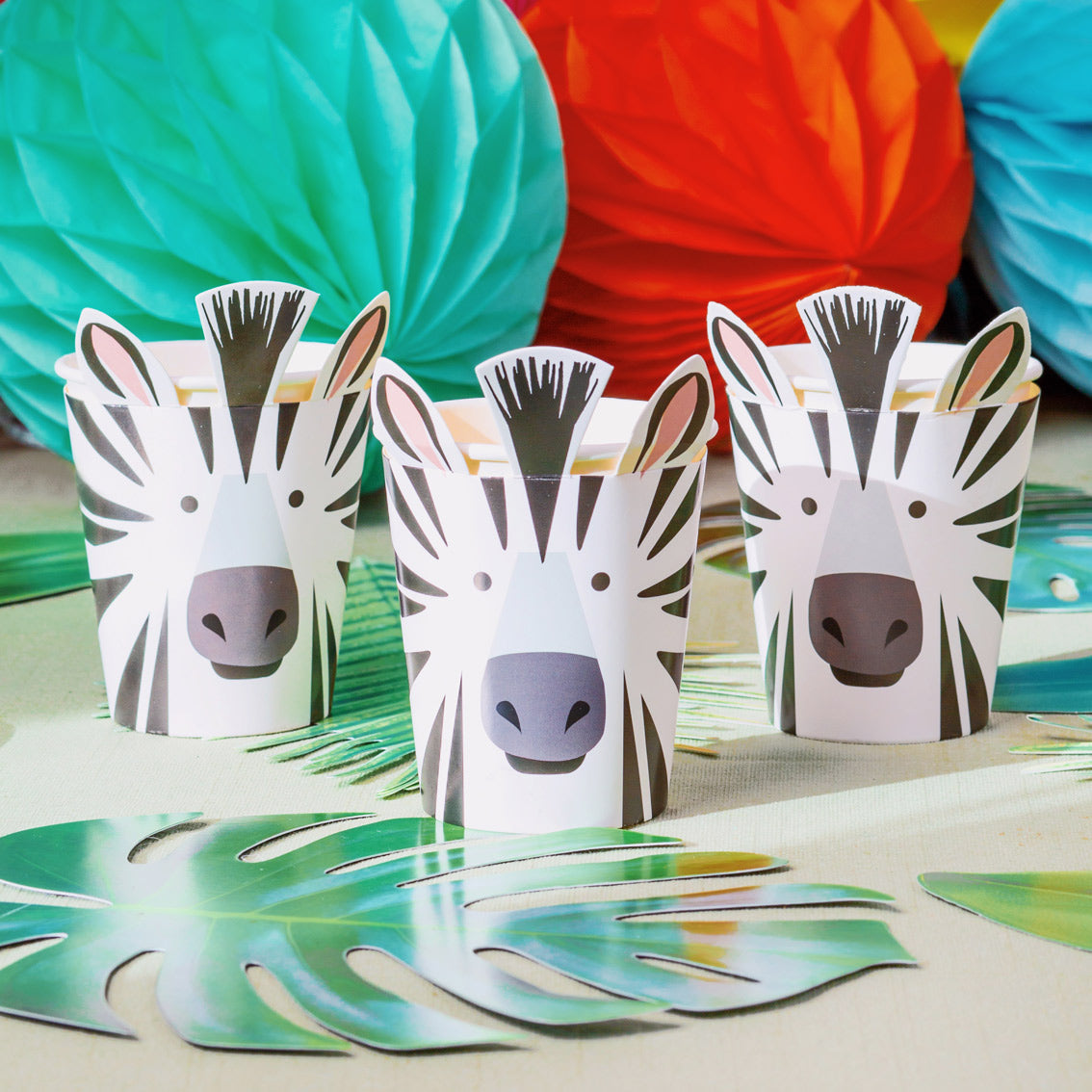 Party Animals Zebra Cups - 8pk