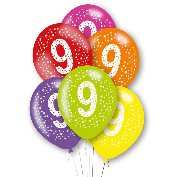 Latex Balloons - Age Multi-Colour - 6pk