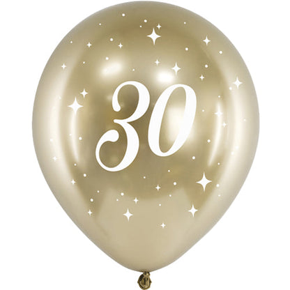 Latex Balloons - Age - Gold - 6pk