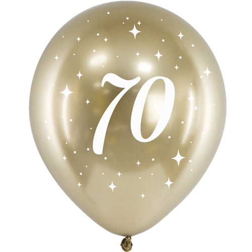 Latex Balloons - Age - Gold - 6pk