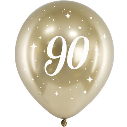 Latex Balloons - Age - Gold - 6pk