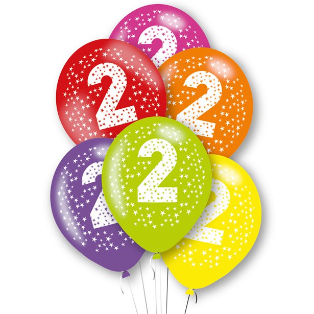 Latex Balloons - Age Multi-Colour - 6pk