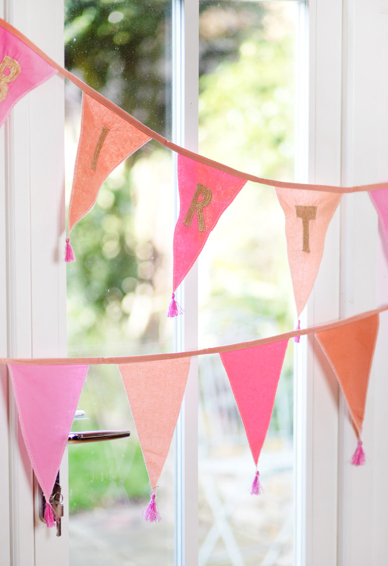 Pink Fabric Bunting