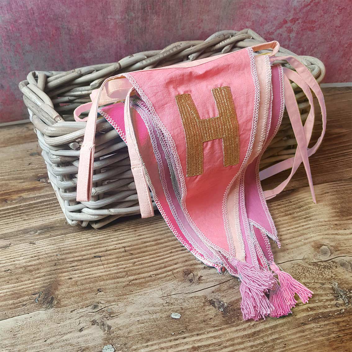 Pink Fabric Bunting