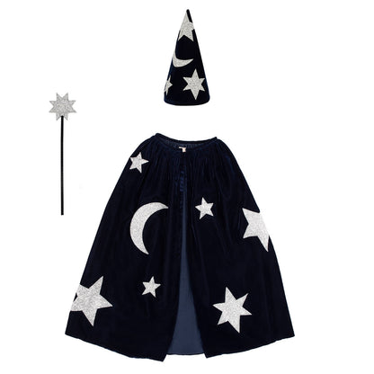 Meri Meri - Blue Velvet Wizard Costume - Age 3-6