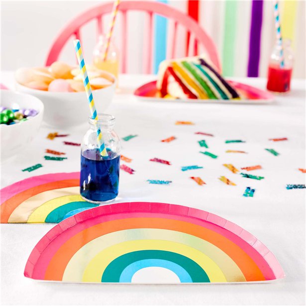 Rainbow party table