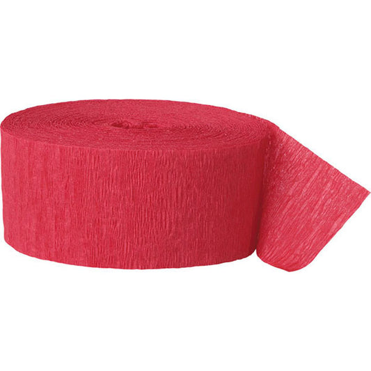 Red crepe paper party streamer