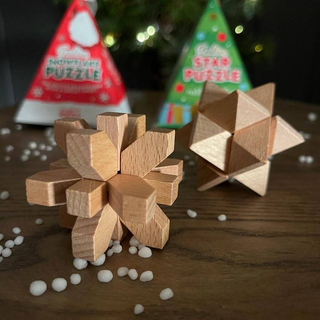 Wooden Festive Puzzle Decorations