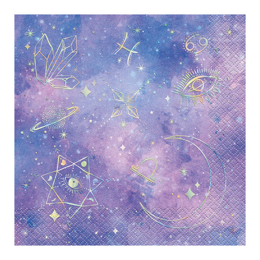 Purple Galaxy Mystical Napkins - 16 pack