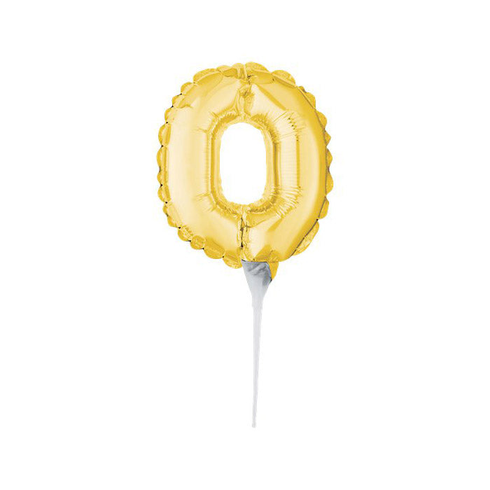 Mini Gold Number Balloons Cake Topper