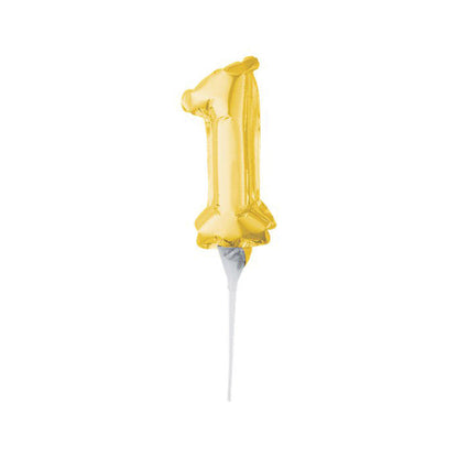 Mini Gold Number Balloons Cake Topper