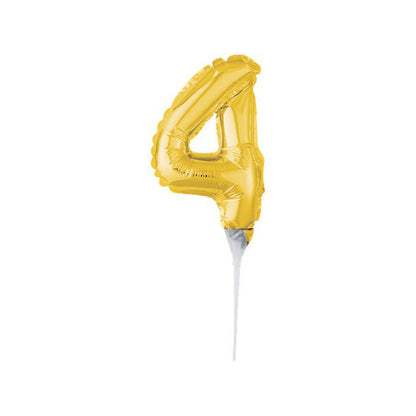 Mini Gold Number Balloons Cake Topper