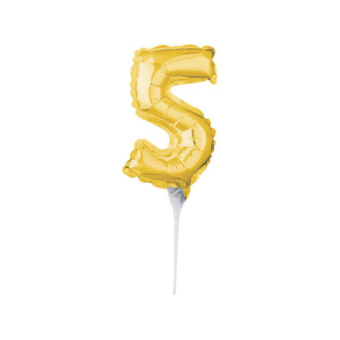 Mini Gold Number Balloons Cake Topper