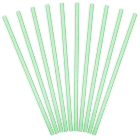 Mint green paper straws