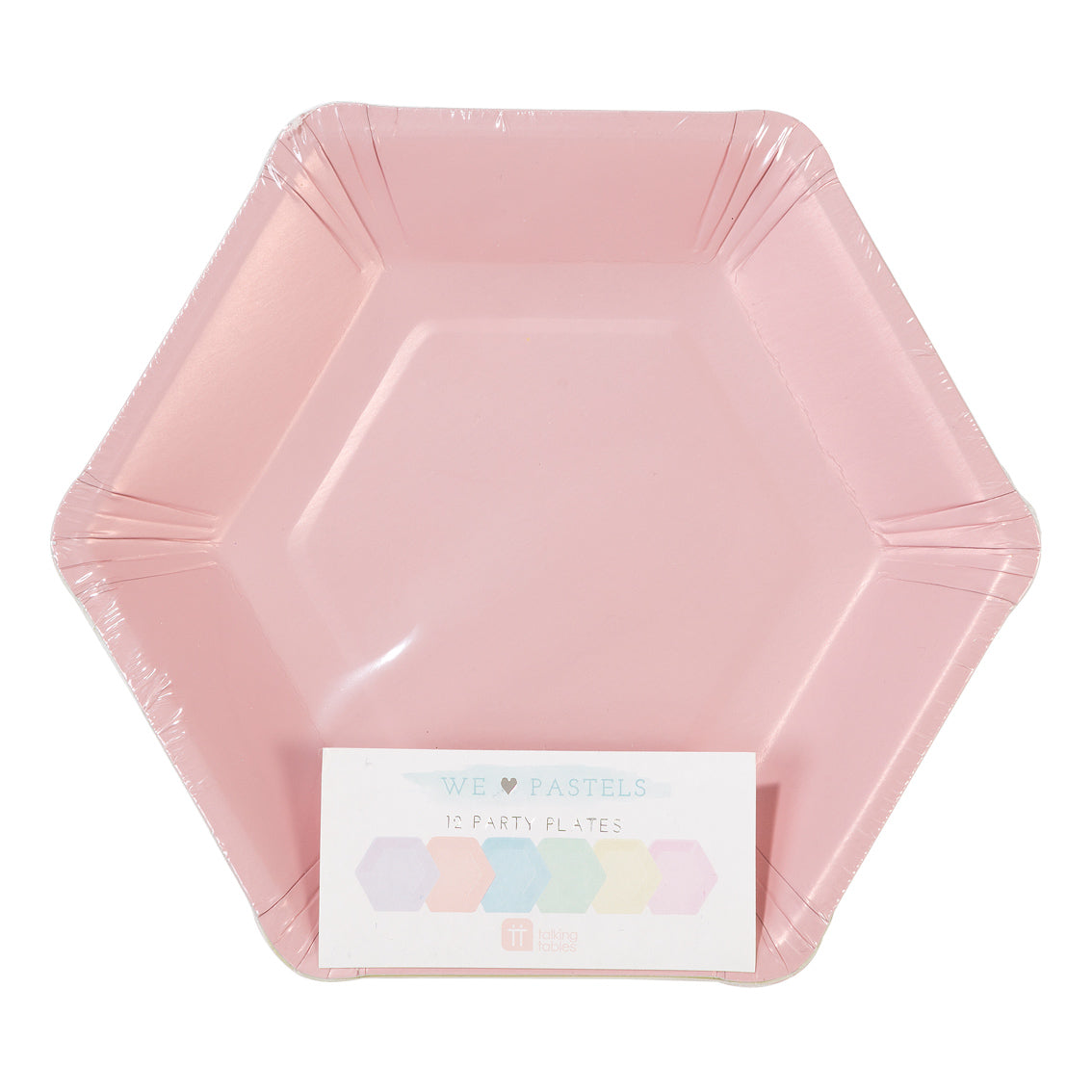 Small Pastel Mix Hexagonal Paper Plates - 12pk