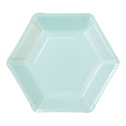 Small Pastel Mix Hexagonal Paper Plates - 12pk