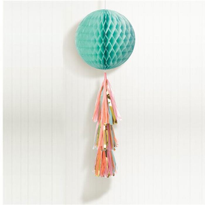 Pastel honeycomb globe with tassel