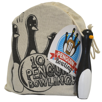 Wooden Penguin Bowling Game