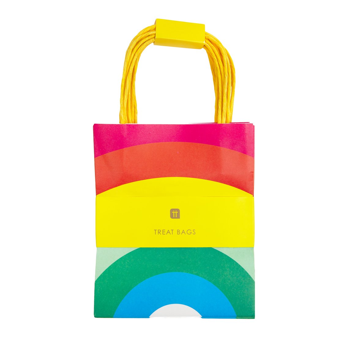 Rainbow Paper Party Bags With Handles - 8pk