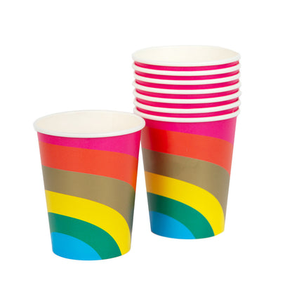 Birthday Brights Rainbow Paper Cups - 8 pack