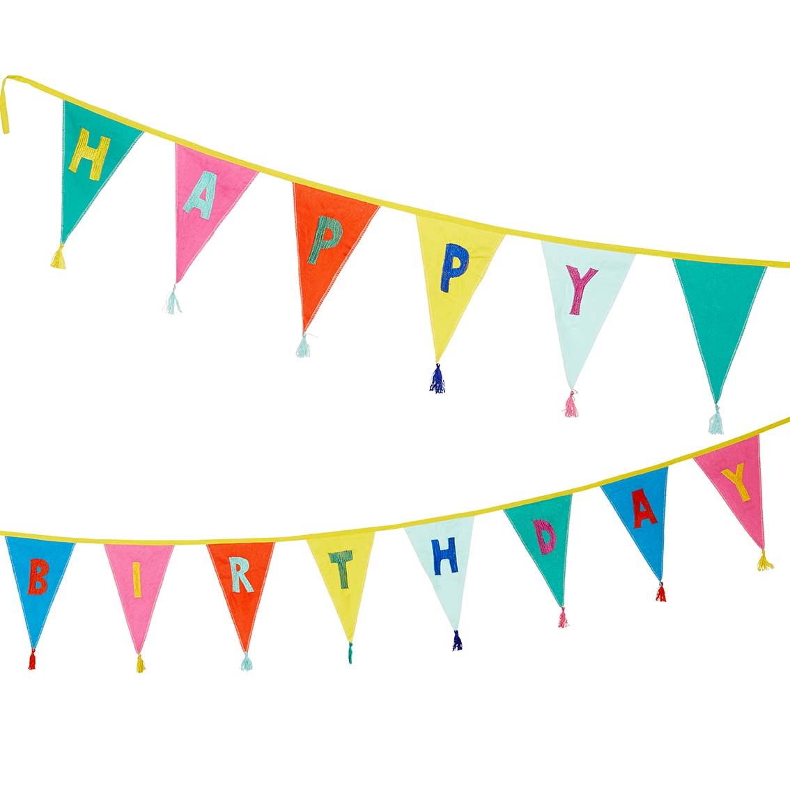 Happy Birthday Rainbow Fabric Bunting