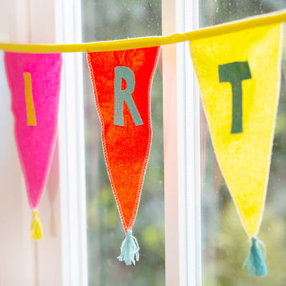 Happy Birthday Rainbow Fabric Bunting