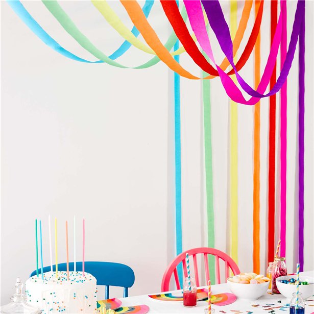 Rainbow party streamers