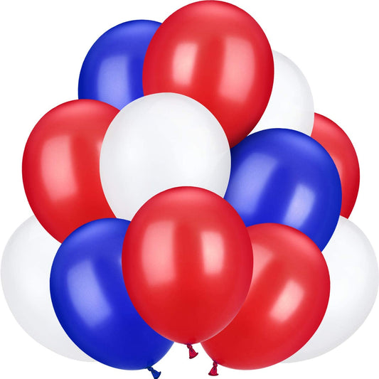 red white blue balloons