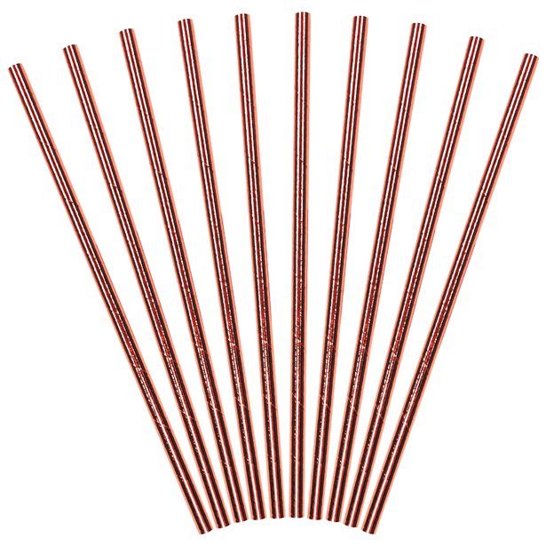 Rose gold paper straws