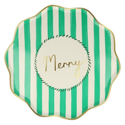 Christmas Striped Dinner Plates - 8pk