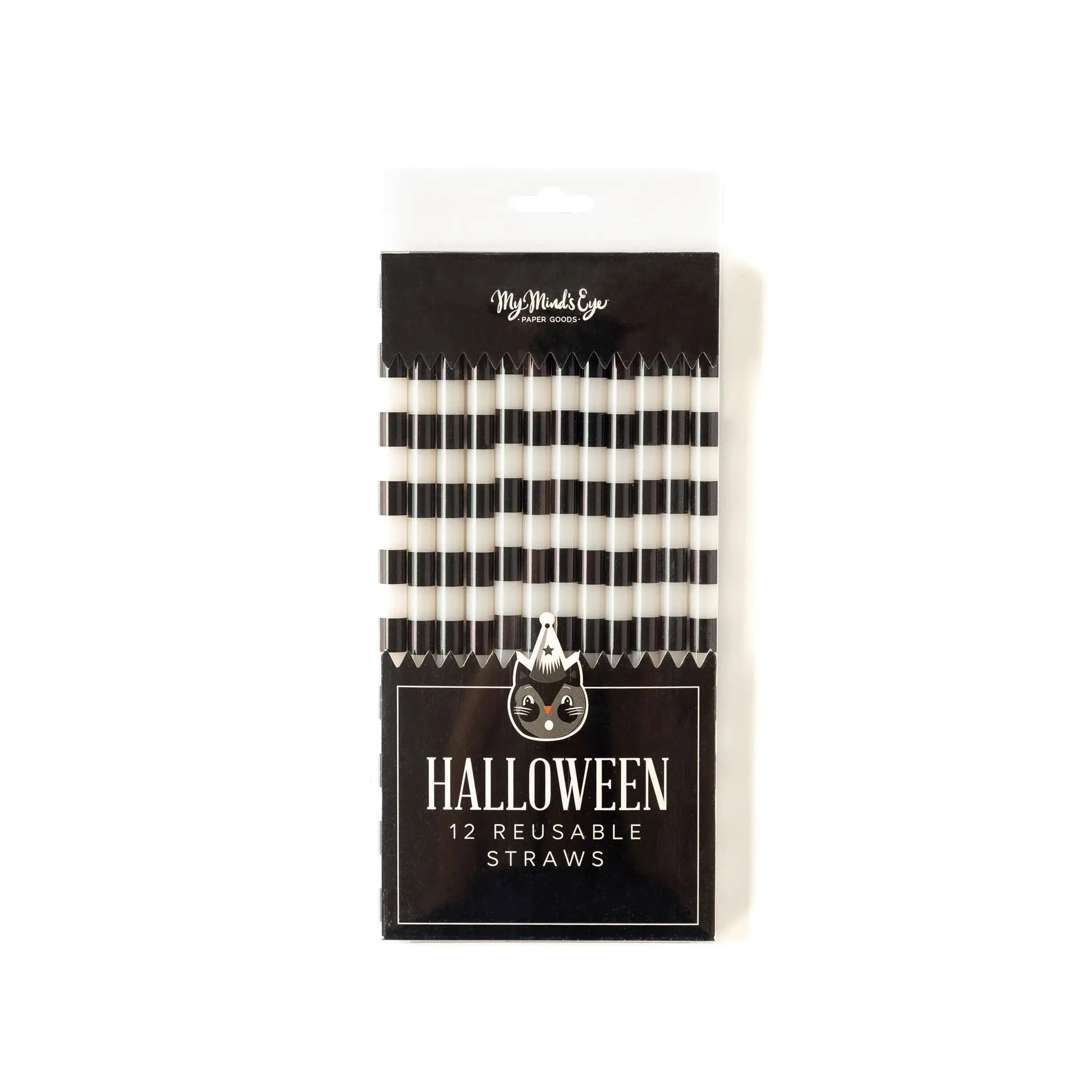 Black and white reusable straws
