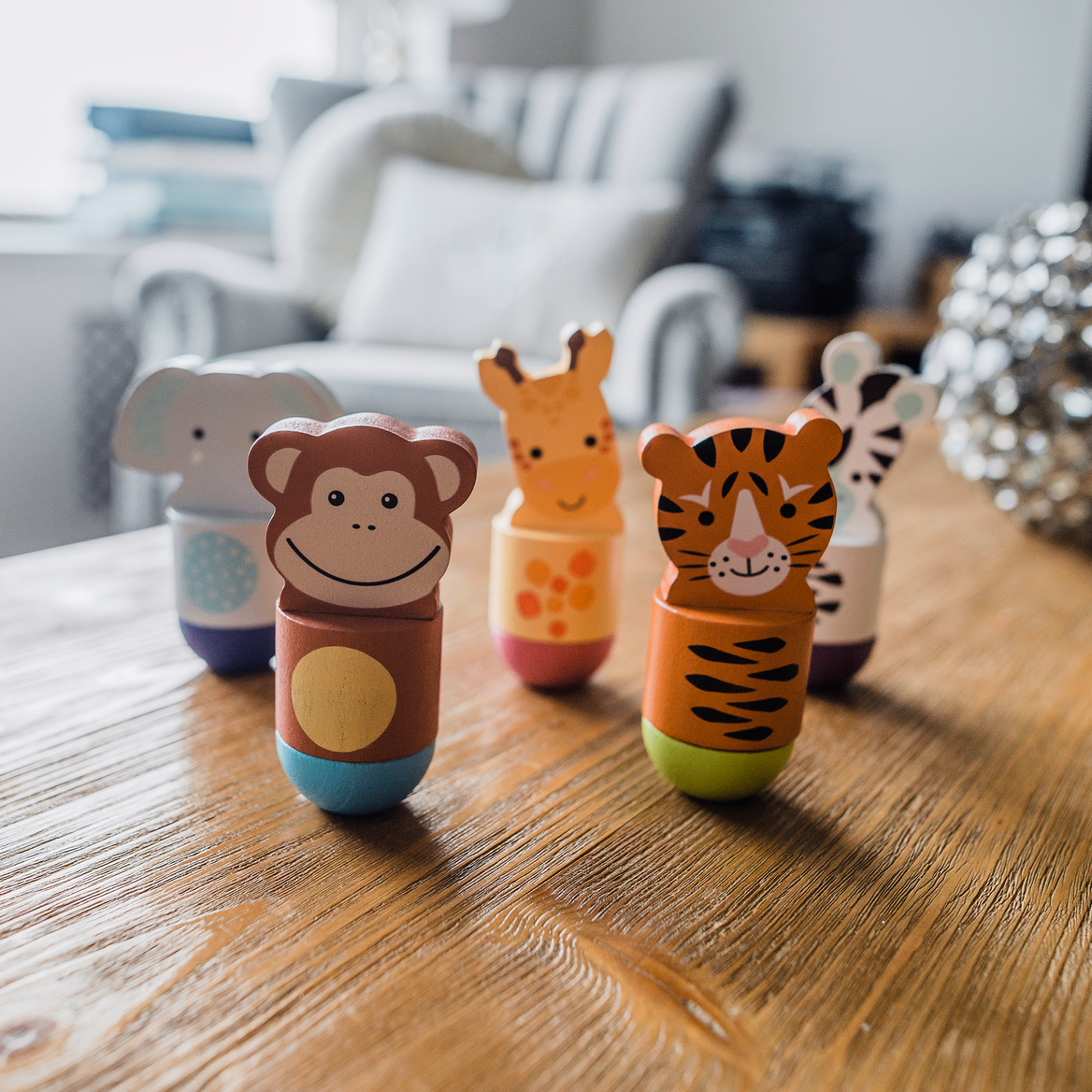 Jungle Animals Wooden Skittles